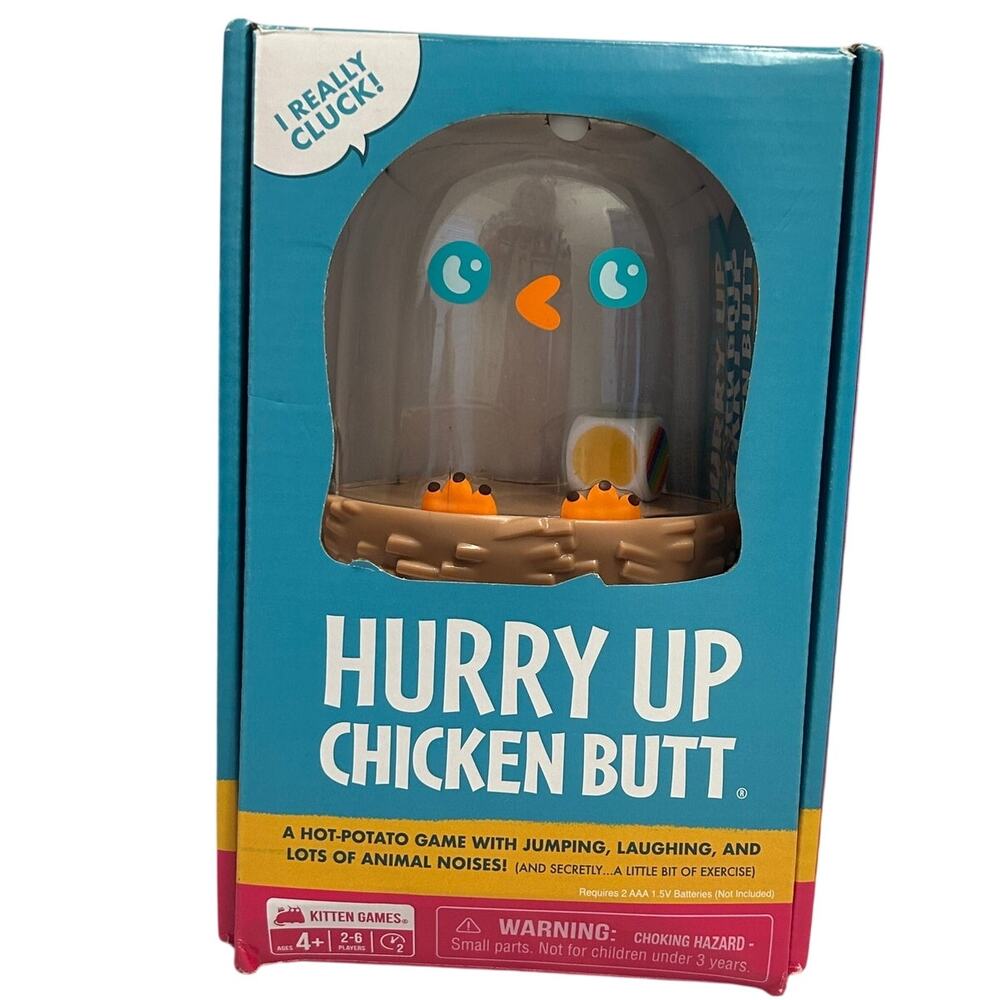NWT Exploding Kittens Hurry Up Chicken Butt hot potato board game age 4 and up